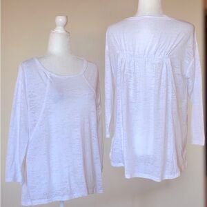 Betsey Johnson Performance Long Sleeve White Shirt Sz M